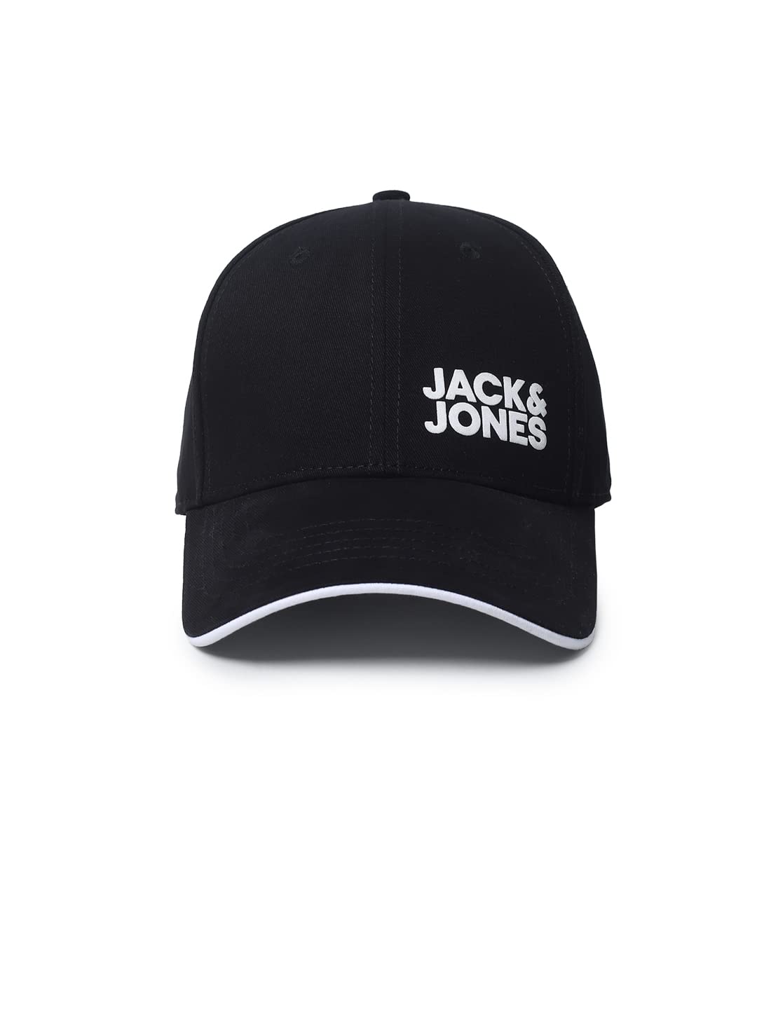 JACK & JONES Men's 100% Cotton JACHERRINGTON Contrast Logo Baseball Cap Black ONE