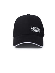 JACK & JONES Men's 100% Cotton JACHERRINGTON Contrast Logo Baseball Cap Black ONE