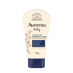 Aveeno Baby Soothing Relief Moisture Cream 100g | 24-Hour Protection for Dry, Itchy, Sensitive Skin | US pediatrician recommended | Hypoallergenic, fragrance-free & paraben-free