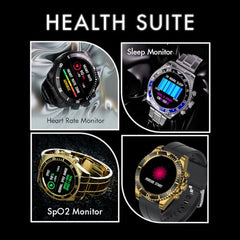 Fire-Boltt Avalanche Stainless Steel Smart Watch With Extra Silicone Strap, 2 Watch Looks - Sporty & Fomal, Bluetooth Calling with 1.28” HD Display, 2 Button Pushers (Gold Black) - Personal Computer from Fire-Boltt - Shop in Sri Lanka at Arcade.lk