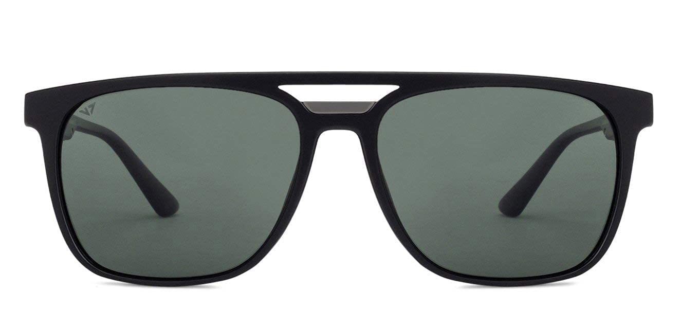 VINCENT CHASE EYEWEAR VC S12644 By Lenskart | Full Rim Wayfarer Branded Sunglasses | Polarized and 100% UV Protected | Men & Women | Large | (Color:-Black/Lens Green) - Apparel from VINCENT CHASE EYEWEAR - Shop in Sri Lanka at Arcade.lk