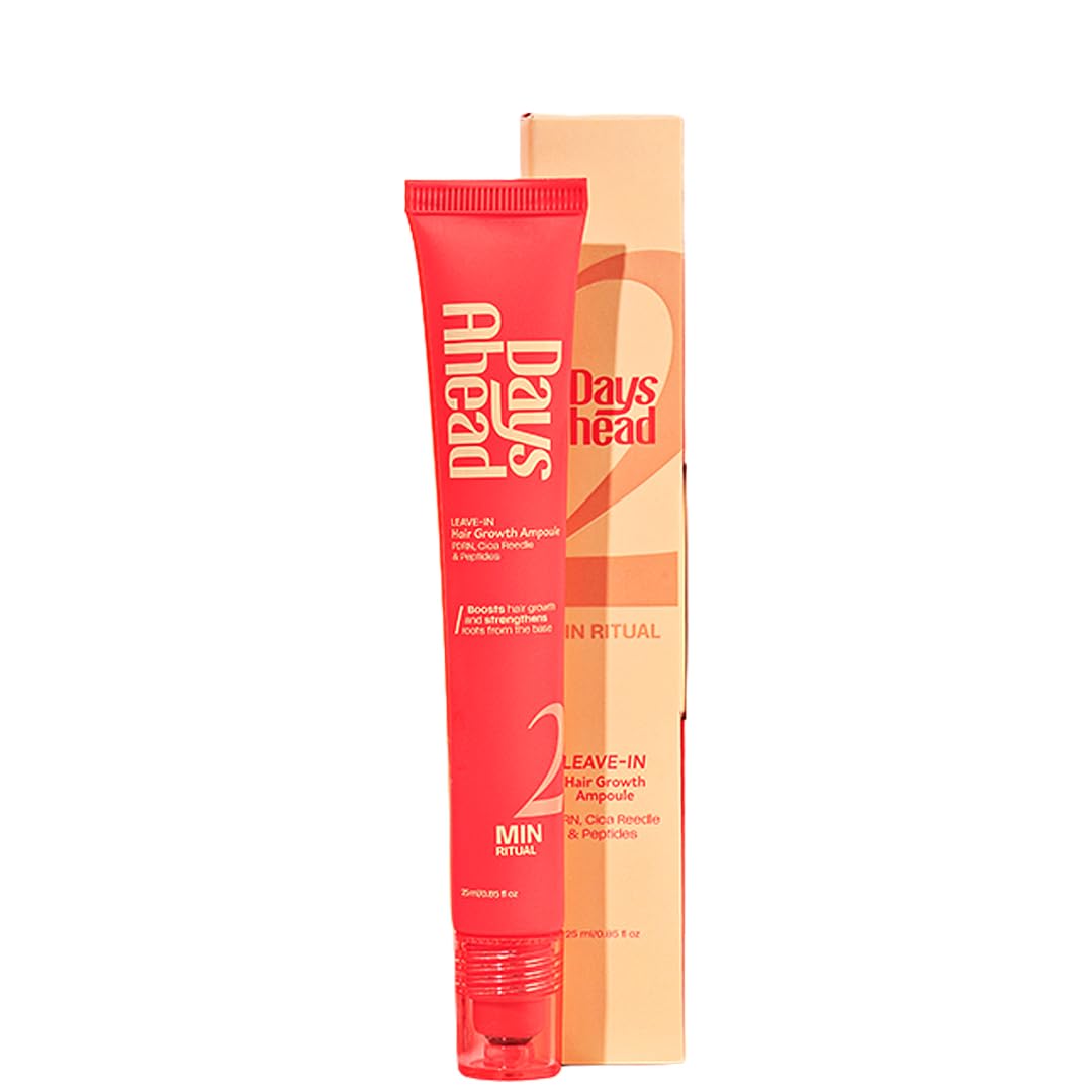 Days Ahead Leave-in Hair Growth Ampoule Serum (Roll on) | 16% Growth Actives | PDRN, Redensyl, Anagain | Hair Growth Serum | Promotes Growth, Increases Density | Non-Greasy | For Women & Men | 25 ml | Glammy.lk