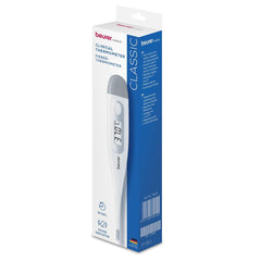 Beurer FT-09 Digital Oral Thermometer for Fever | High Accuracy | Digital Display | Water Resistance - Color White, Glass and Plastic