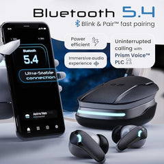 Boult Astra Neo Bluetooth in Ear Earbuds with 70H Playtime, 40mm Bass Driver, Zen ENC Mic, Type-C Fast Charging, 4 EQ Modes, Bluetooth 5.4, Low Latency Gaming, Wireless Earbud (Black)