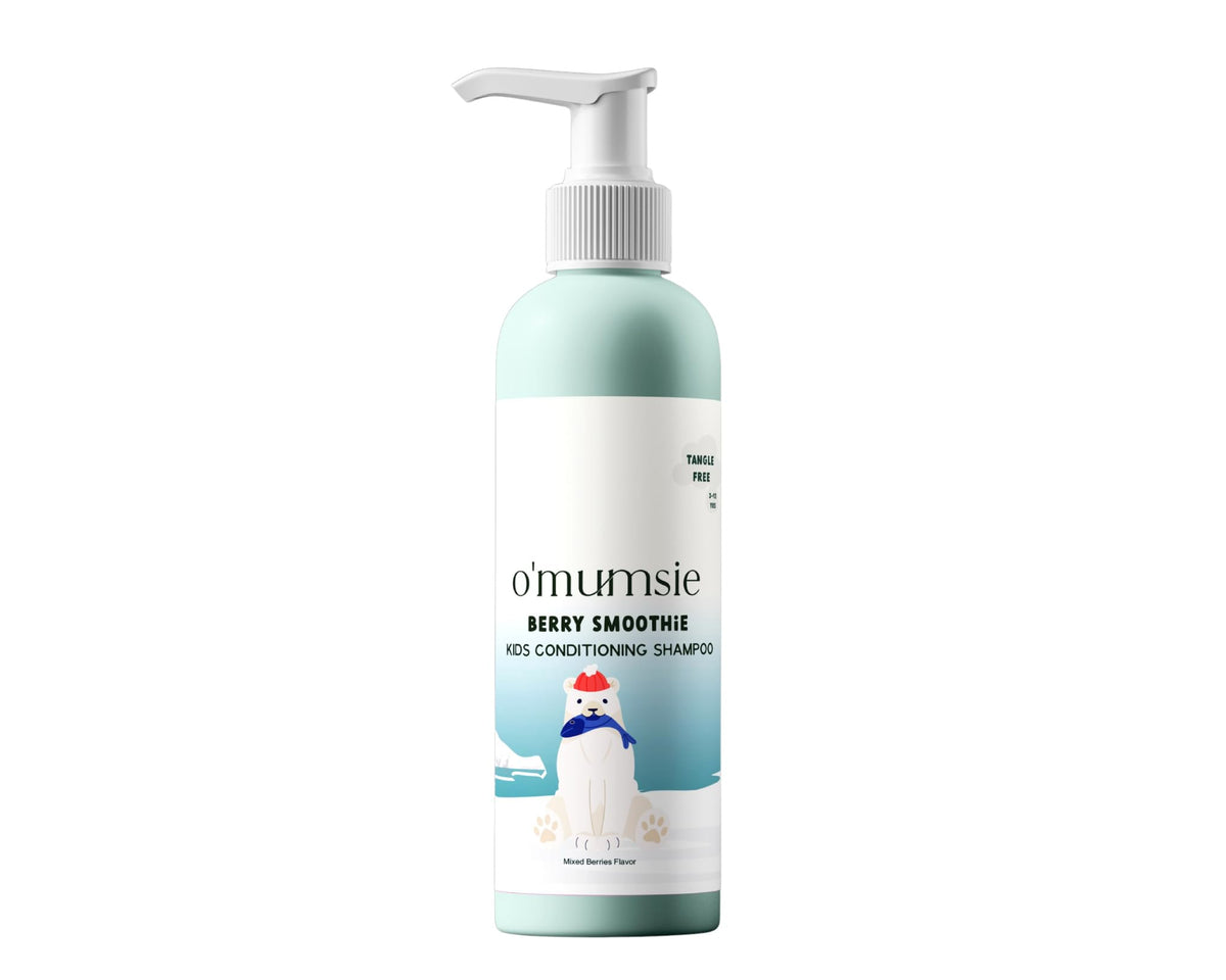 Omumsie Kids Conditioning Shampoo | 2-in-1 Shampoo + Conditioner for Kids Aged 3–12 | With Amla, Hibiscus, Biotin & Almond Oil | Sulfate-Free | Gentle Care for Soft, Tangle-Free Hair | 250ml