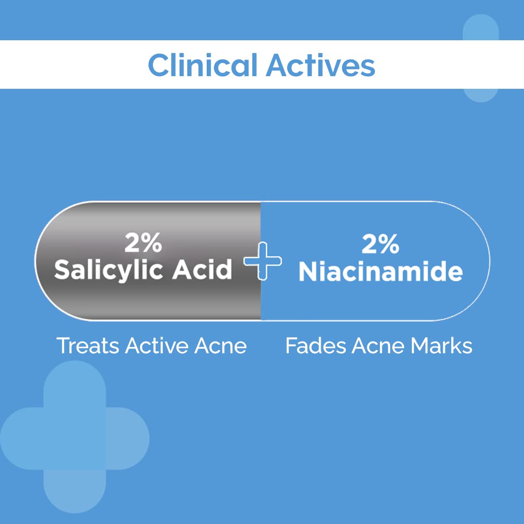The Derma Co Sali-Cinamide Anti-Acne Face Wash | With 2% Salicylic Acid & 2% Niacinamide I Treats Active Acne & Fades Acne Marks I For Oily & Combination Skin I Power of 2 Actives | 80 ml