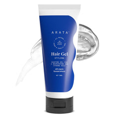 Arata Flax Seed Extract Styling Hair Gel | Medium to Strong Hold | Sleek, Slicked Back Styles | Manages Frizzy Hair and Flyaways | Non-Sticky, Alcohol Free Formula | 50 ML