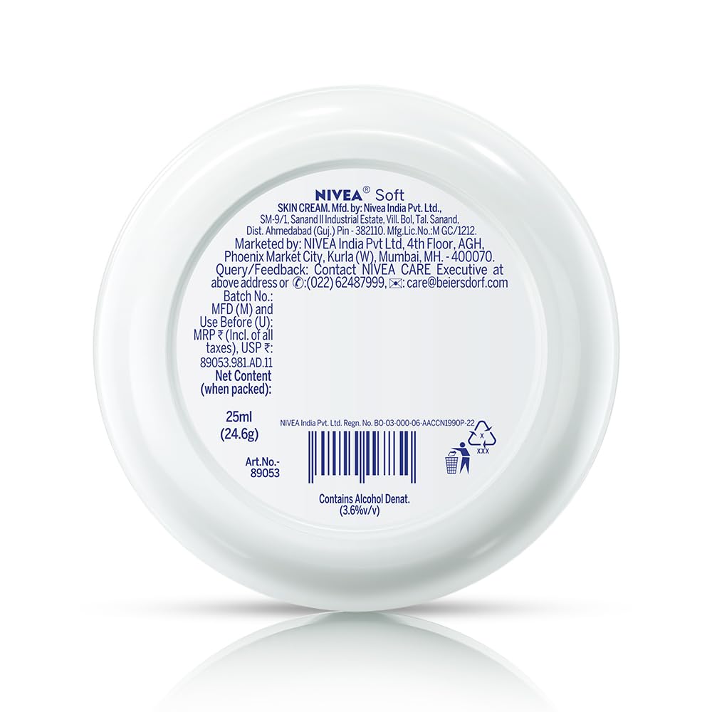 NIVEA Soft Moisturizing Cream, Lightweight Non-Sticky Daily Moisturizer with 72Hr Hydration, Vitamin E & Jojoba Oil | Hydrating Face, Body & Hand Cream for Dry to Normal Skin | Soft Glowing Skin - 300ml