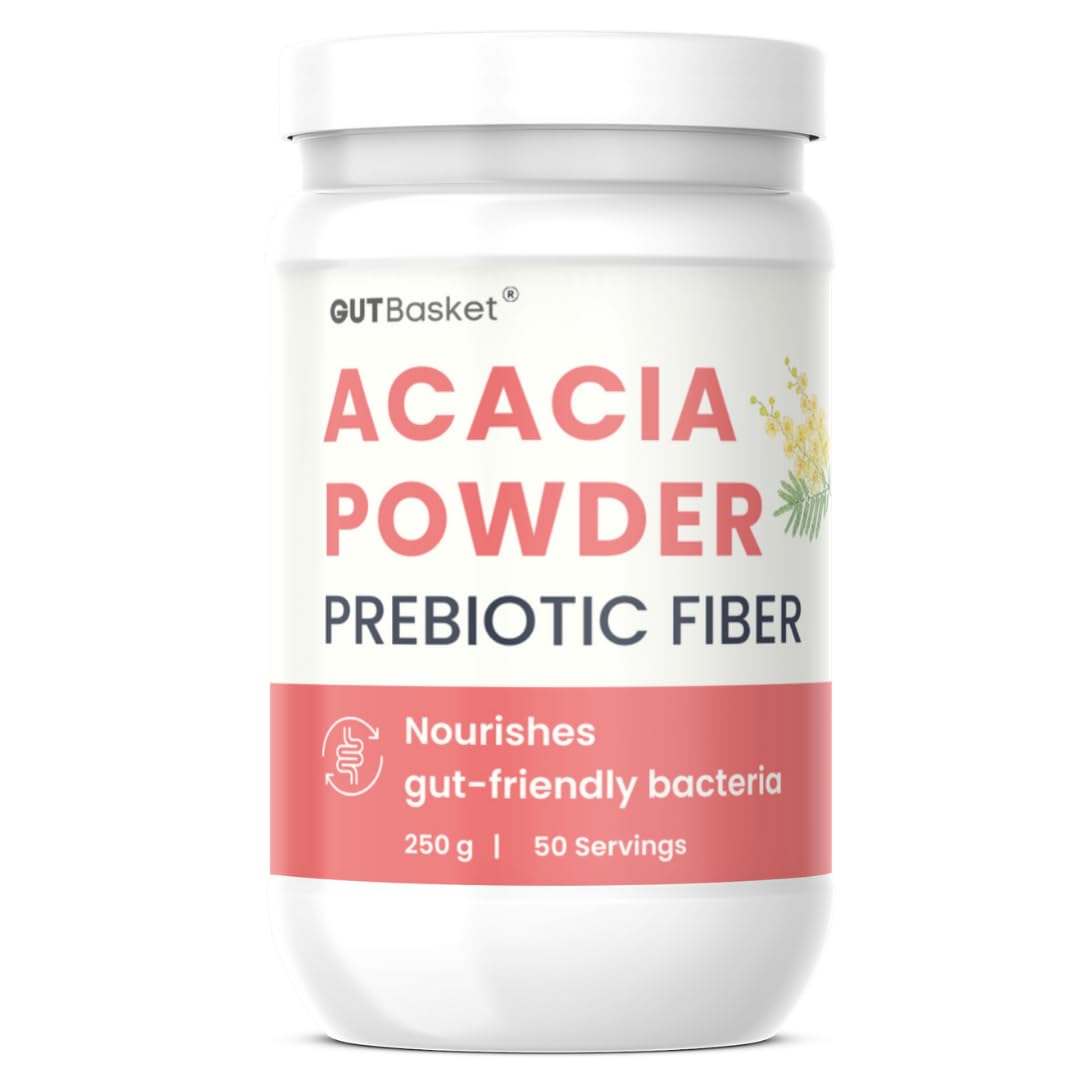 Gutbasket Acacia Powder Prebiotic (250g) - Prebiotic Fiber Supplement ...