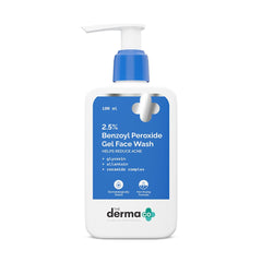 The Derma Co. 2.5% Benzoyl Peroxide Gel Face Wash | With Ceramide Complex & Glycerin | For Active Acne | Kills 99.9% of Acne Bacteria | Non-Drying | For Oily & Acne Prone Skin | Unisex | 100 ml