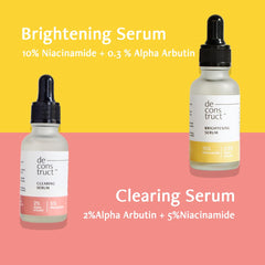 Deconstruct Niacinamide Face Serum Duo | 10% & 5% Niacinamide with Alpha Arbutin | Brightens Skin, Reduces Pigmentation & Dark Spots | For Women & Men | Beginner Friendly | Pack of 2