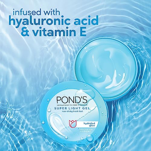 POND's Super Light Gel, Oil-Free Moisturizer, 200G, For Hydrated, Glowing Skin, With Hyaluronic Acid & Vitamin E, 24Hr Hydration, Non-Sticky - Beauty from POND'S - Shop in Sri Lanka at Arcade.lk