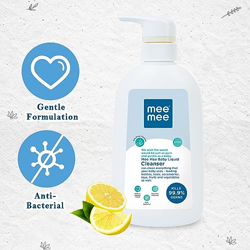 Mee Mee Anti-Bacterial Baby Liquid Cleanser | Feeding Bottle Cleaner Liquid for Nipple Cleaning/Clothes/Milk Bottle/Vessels (300 ml - Bottle) - Baby Product from Mee Mee - Shop in Sri Lanka at Arcade.lk