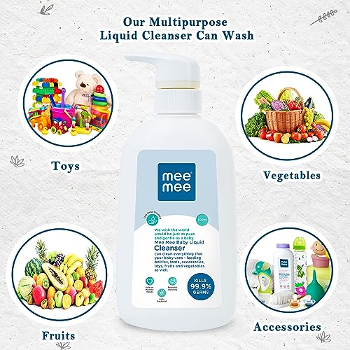 Mee Mee Anti-Bacterial Baby Liquid Cleanser | Feeding Bottle Cleaner Liquid for Nipple Cleaning/Clothes/Milk Bottle/Vessels (300 ml - Bottle) - Baby Product from Mee Mee - Shop in Sri Lanka at Arcade.lk