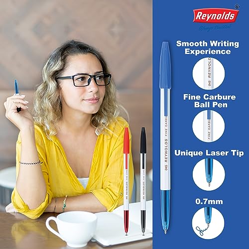 Reynolds 045 Ball Pen SET - 25 PENS (16 BLUE, 6 Black, 3 Red) | PENS WITH COMFORTABLE GRIP |BALL PENS FOR WRITING | PEN FOR STUDENTS & OFFICE STATIONERY | 0.7 mm TIP SIZE - Office Product from Reynolds - Shop in Sri Lanka at Arcade.lk