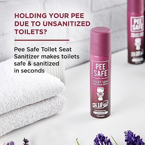 Pee Safe Toilet Seat Sanitizer Spray 50ml - Lavender | Reduces The Risk Of UTI & Other Infections | Protects From 99.9% Germs In 10 Seconds & Travel Friendly | Anti Odour, Deodorizer - Drugstore from PEESAFE - Shop in Sri Lanka at Arcade.lk