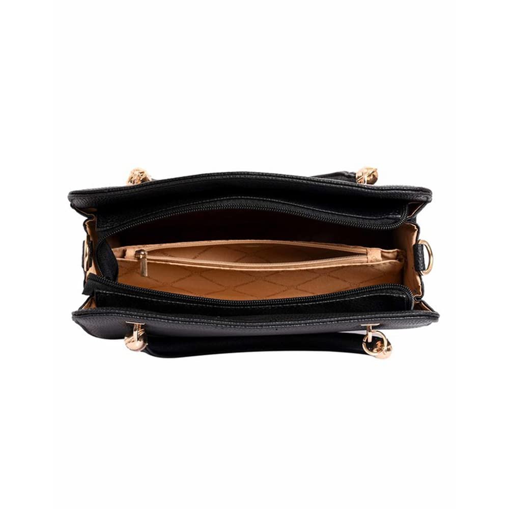 Lino Perros Black Faux Leather Handbag (Black)