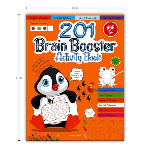 201 Brain Booster Activity Book - Fun Activities and Exercises For Children: Tracing & Pattern, Colors & Shapes, Maze - Book from Wonder House Books - Shop in Sri Lanka at Arcade.lk