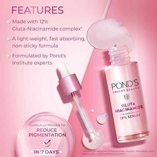 Pond’s Bright Beauty Anti-Pigmentation Serum for Flawless Radiance, 12% Gluta-Niacinamide Complex, Reduces Pigmentation, 28 ml - Beauty from POND'S - Shop in Sri Lanka at Arcade.lk