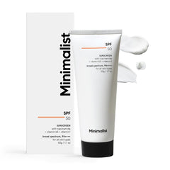 Minimalist Sunscreen SPF 50 PA++++ | Clinically Tested in US (In-Vivo) | Lightweight Cream with Multi-Vitamins | No White Cast | Broad Spectrum Niacinamide Sunscreen | 50g