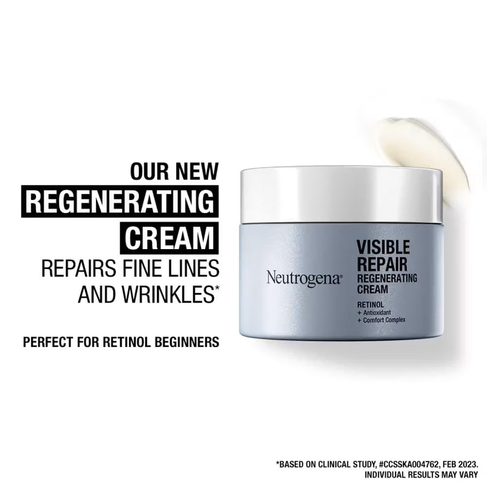Neutrogena Visible Repair Retinol Day & Night Cream: Boosts Collagen for Anti-Ageing, Wrinkles, Fine Lines 50g