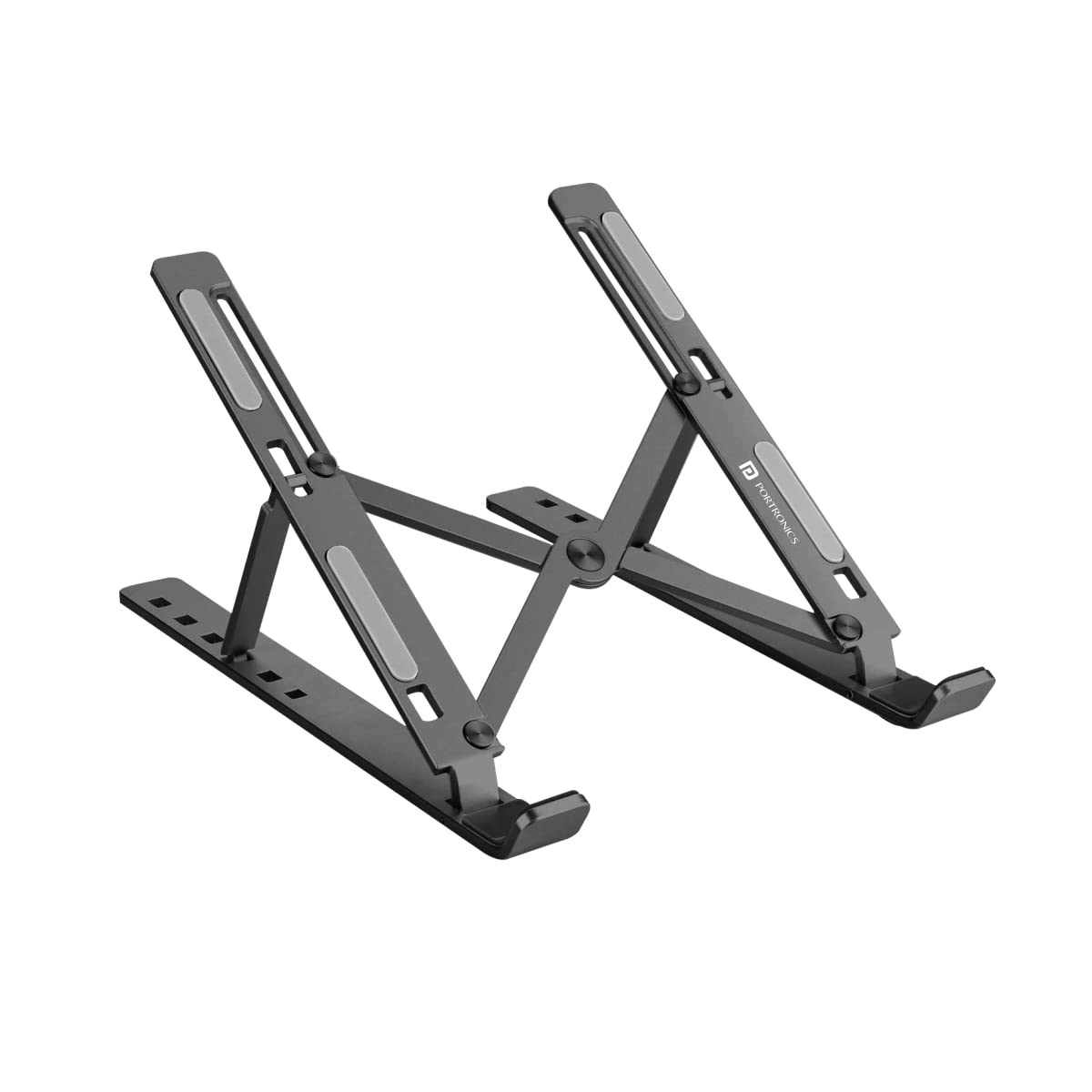 Portronics My Buddy K Portable Laptop Stand with Adjustable Height, Foldable, OverHeating Protection for Laptops & MacBooks (Grey) - Laptop Stands from Portronics - Shop in Sri Lanka at Arcade.lk