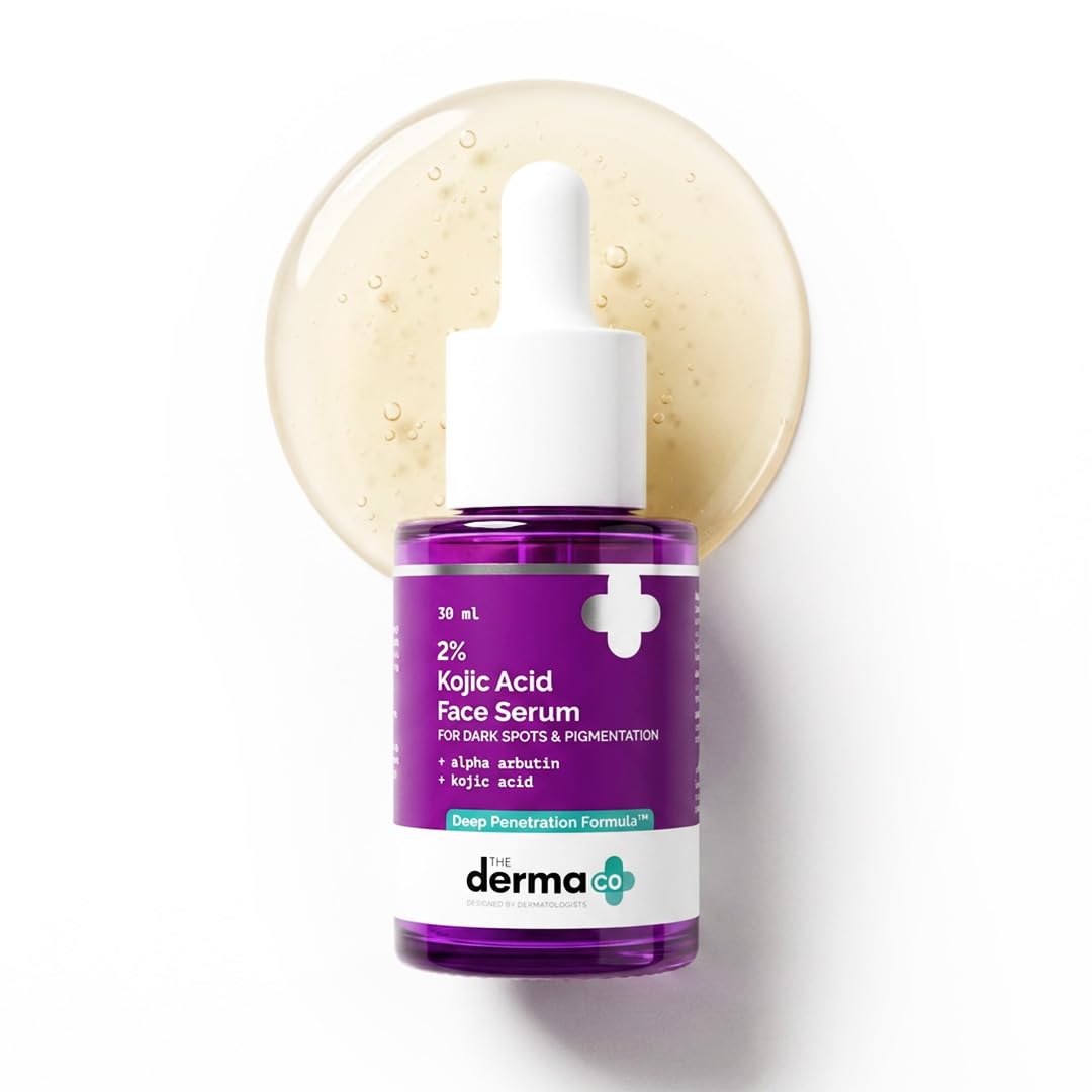The Derma Co. 2% Kojic Acid Face Serum with Alpha Arbutin, Powered by Deep Penetration Formula™ | Fights Pigmentation | Fades Dark Spots | Brightens & Evens Skin Tone | 30 ml