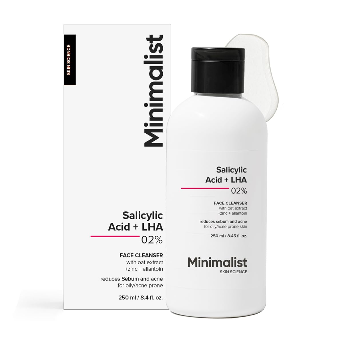 Minimalist Anti-Acne Salicylic Acid 2% Face Wash For Oily & Acne Prone Skin | With LHA for Pore Cleansing, Oil Control & Sebum Regulation | Sulfate-Free Formula with Zinc | 250 ml