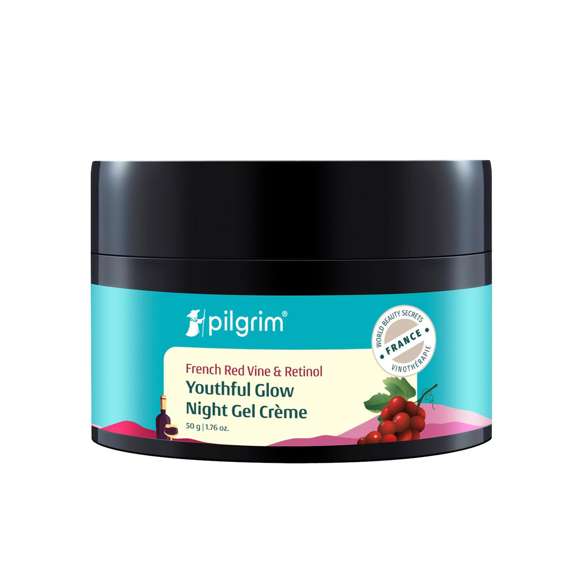 PILGRIM French Red Vine Anti Aging Night Cream with Retinol, Mulberry & Vitamin | Retinol Night Cream I 50g