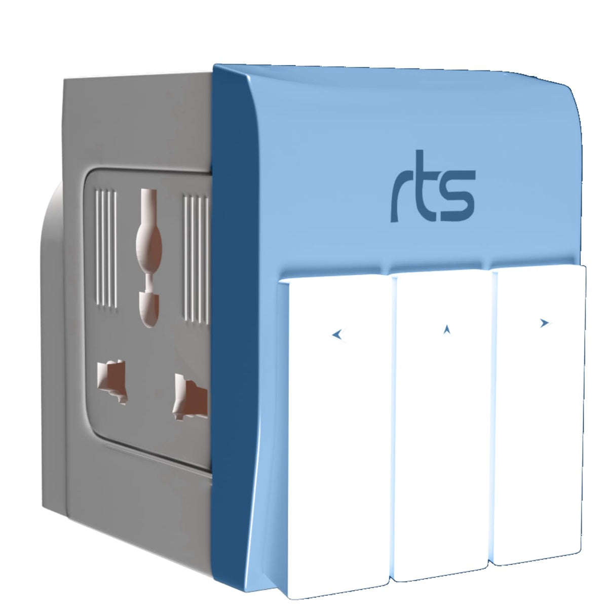 rts 3-in-1 Universal Travel Adapter Multi-Plug with Individual Switch Socket with Spike Buster Fuse Protected | multiplug Three pin Plug Socket |3 PIN 3 Way Plug for Home, Office Laptop Desktop Blue