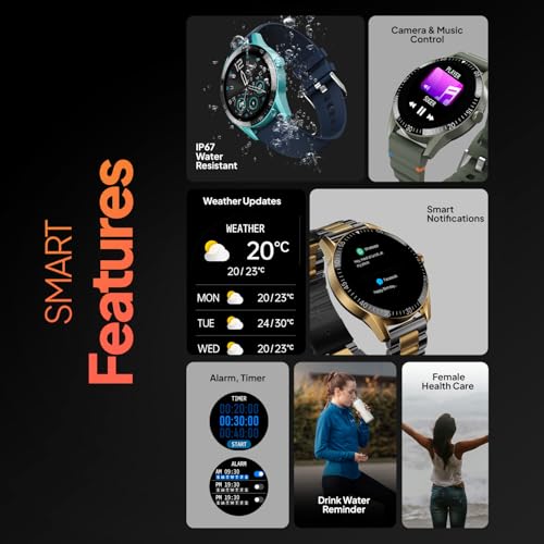 Fire-Boltt Talk Bluetooth Calling Smartwatch, 1.39" TFT Display with Dual Button, Hands On Voice Assistance, 120 Sports Modes, in Built Mic & Speaker (Talk, Black)