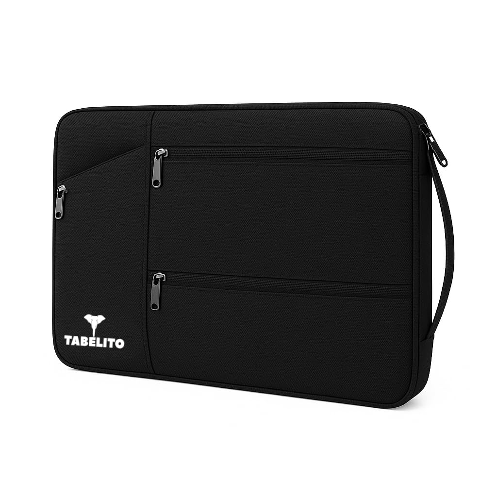 Tabelito Polyester Hybrid Laptop Bag Sleeve Case Cover Pouch for 14 Inch(35Cm) Laptop Apple/Dell/Lenovo/Asus/Hp/Samsung/Mi/MacBook/Ultrabook/Thinkpad/Ideapad/Surfacepro (Black)