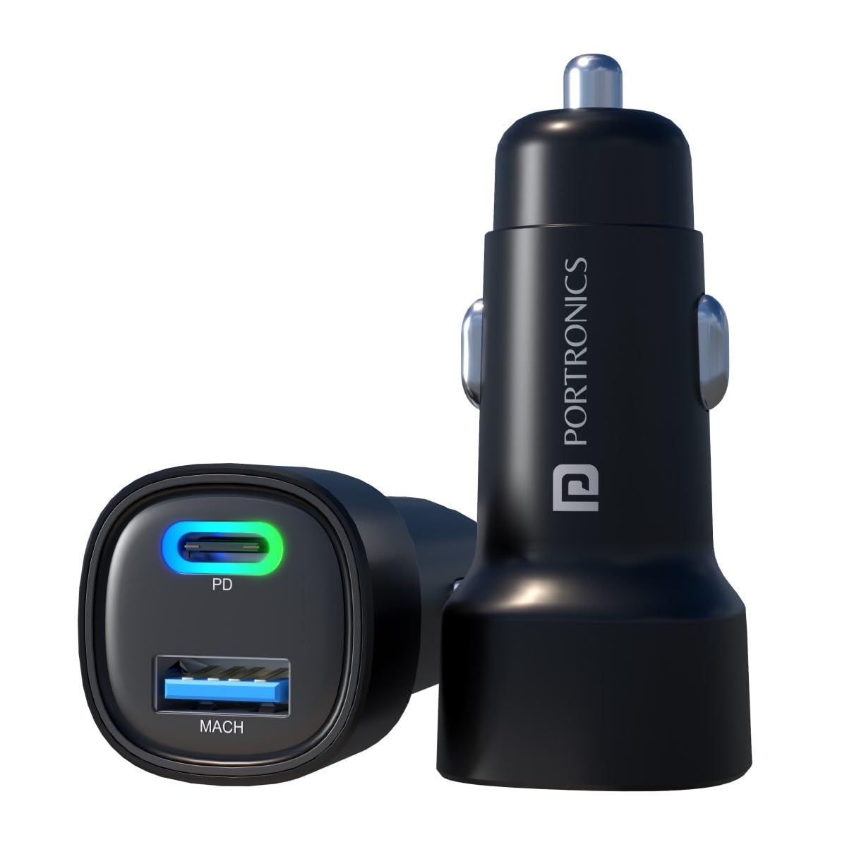 Portronics Dual Output Fast Car Charger with 30W Type-C PD & 30W USB, LED Indicator, Charging Adapter For Cars for iPhone & Android Smartphone, Smartwatch, Earbud, Power Bank - Wireless Accessory from Portronics - Shop in Sri Lanka at Arcade.lk