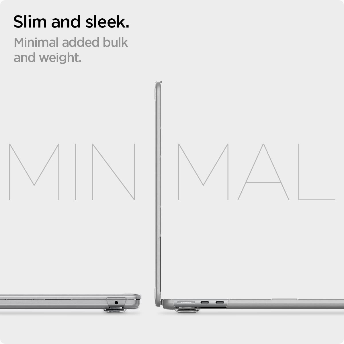 Spigen for MacBook Air 13 Inch Case M5 (2026), MacBook Air 13 Inch M4/M3/M2 (2025-2022), Thin Fit Transparent Protective Hard Shell Case Cover, 13.6 Inch, A3240 A3113 A2681, Crystal Clear