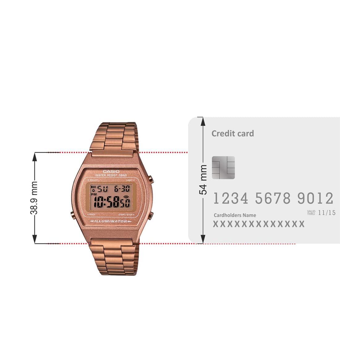 Casio Vintage Series Digital Rose Gold Dial Women's Watch-B640WC-5ADF - Watch from Casio - Shop in Sri Lanka at Arcade.lk