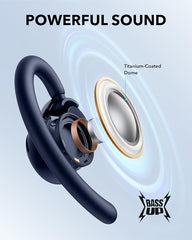 soundcore V20I By Anker Open Ear Headphones, Adjustable Ear Hooks, Ultra-Comfort, Snug Fit, 16Mm Drivers, 4 Mics, IP55, LED Lights, 36H Playtime, Fast Charging,Bluetooth 5.4, Multipoint Connection