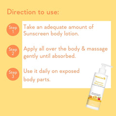 WishCare Sunscreen Body Lotion For All Skin Type with SPF 50 PA+++ - Broad Spectrum UVA & UVB Protection, No White Cast, Enriched with Carrot Seed & Raspberry - Body Sunscreen Lotion 200ml