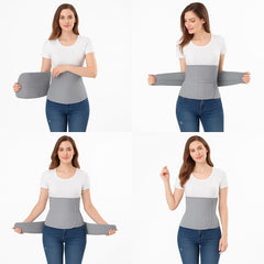 PLETHEON 3 In 1 Postpartum Belly Band Post Pregnancy Abdominal Belt For Women After Birth Belly/Waist/Pelvis Wrap Postnatal Shapewear, (Fit from 30 Inch to 46 Inches of waist) (Gray)
