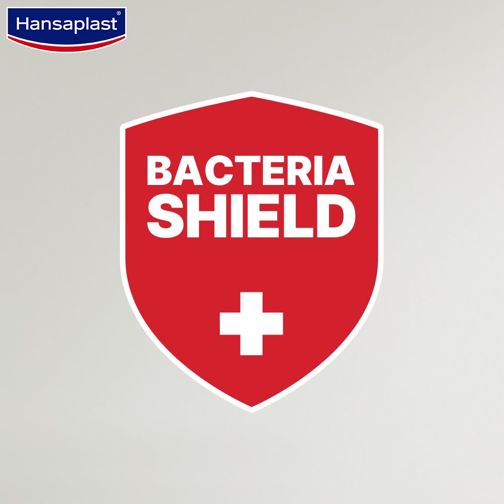 Hansaplast Antiseptic Washproof Bandage for injury & wounds | 100 Strips | First Aid | Water resistant | Provides Comfort to the Wound in Water | For Kids & Adults