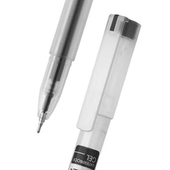FLAIR Glass 0.6mm Gel Pen | Water Proof Ink for Smooth Flow System | Low-Viscosity for Smudge Free Writing | Quick Dry | Transparent Body With Fine Tip | Black Ink, Pack of 20
