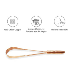 Perfora Copper Tongue Cleaner for Men and Women | For Fresh Breath & Bacteria Removal | Improved Taste Sense & Oral Hygiene | Easy to Use | 100% Pure Indian Copper Tongue Scraper To Prevent Bad Breath