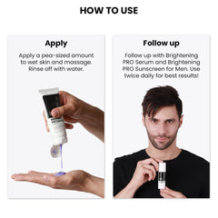 ThriveCo Brightening PRO Cleanser for Men with Probiotic Rice Water, Vit C, Kojic Acid, Alpha Arbutin & Glutathione | Anti-ageing Face Wash, Boosts Collagen, Clears Skin & Removes Dark Spots | 100ml