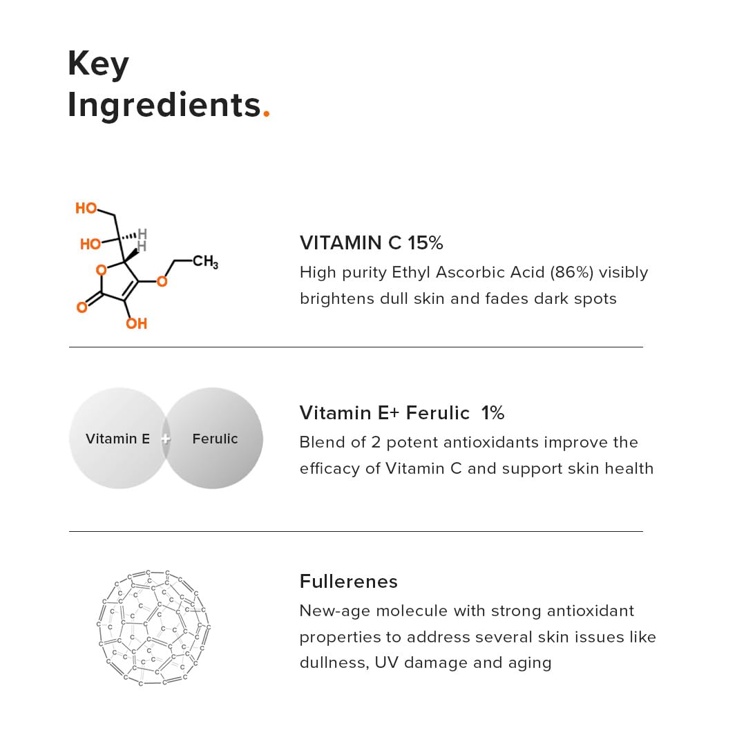 Minimalist 16% Vitamin C Face Serum – Brightening & Glow-Boosting Formula with Vitamin E, Ferulic Acid & Fullerenes, Antioxidant Boost for Radiant Skin (20 ml)