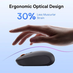 Baseus Bluetooth + Wireless 1600DPI Silent Mouse With 2.4GHz USB Nano Receiver for PC MacBook Tablet Laptop