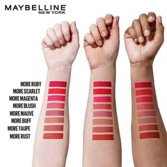 Maybelline New York Lipstick, Matte Finish, Bold Colour, Enriched With Jojoba Oil, Color Sensational Ultimattes, 599 More Mauve, 1.7 g