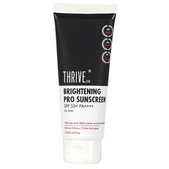 ThriveCo Brightening Pro Sunscreen for Men | SPF 50+ Pa++++ | Zero White Cast | Kojic acid, Vitamin C & Diacnemide™ | Non-sticky & Anti-Ageing | Boosts Collagen, Fades Dark Spots & Wrinkles | 50ml