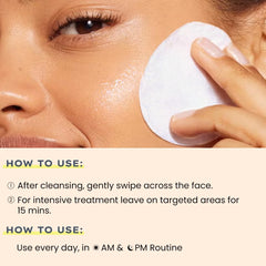 Hyphen 44% Rice Water Brightening Face Serum Pads | 5% Niacinamide & Alpha Arbutin to Reduces Dark Spots & Pigmentation | Toner Pads with Serum for Glowing Glass Skin | All Skin Types - 50N