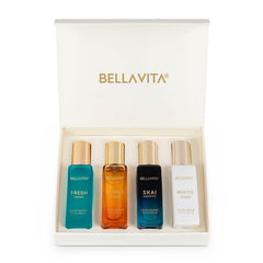 Bella Vita Luxury Unisex | Long Lasting Eau De Parfum Gift Set 4 x 20ml Perfume for Unisex | with SKAI, FRESH, WHITEOUD, HONEY OUD | Premium Fragrance Scent