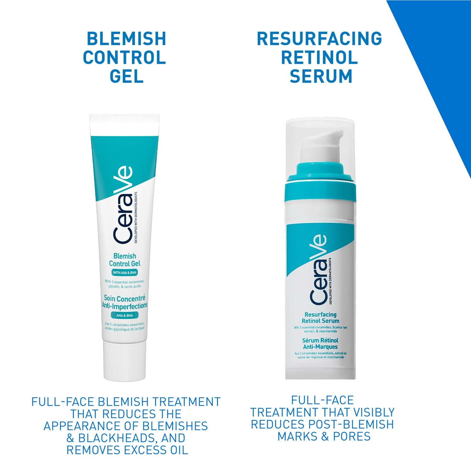 CeraVe Resurfacing Retinol Serum For Blemish-Prone Skin, Reduces Post Acne Marks & Pores, Formulated with Licorice Root Extract & Niacinamide, Non-Comedogenic, 30ml