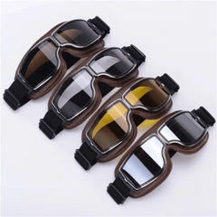 SARTE Motorcycle Riding Goggles Vintage Glasses Anti-Scratch Eyewear Harley Bike Goggles Retro Motorcross Helmet Goggle for Men Women Adult (Pack of 1) (Yellow)
